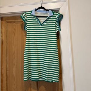 Green Striped Mini Dress